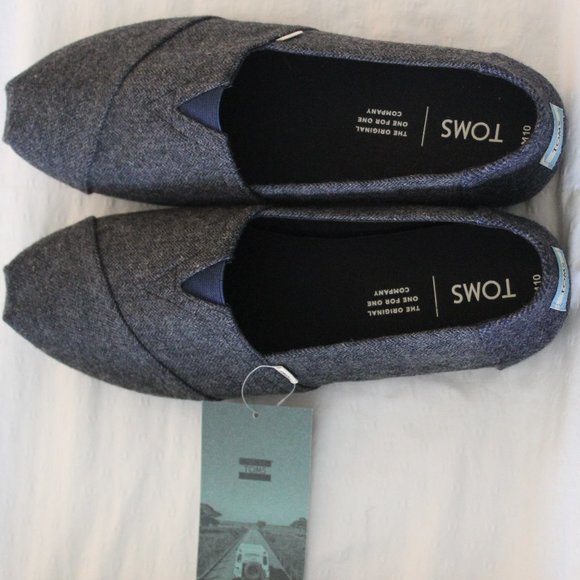Men\'s TOMS Grey Herringbone Classic Slip-On Sz. 10 main image 4